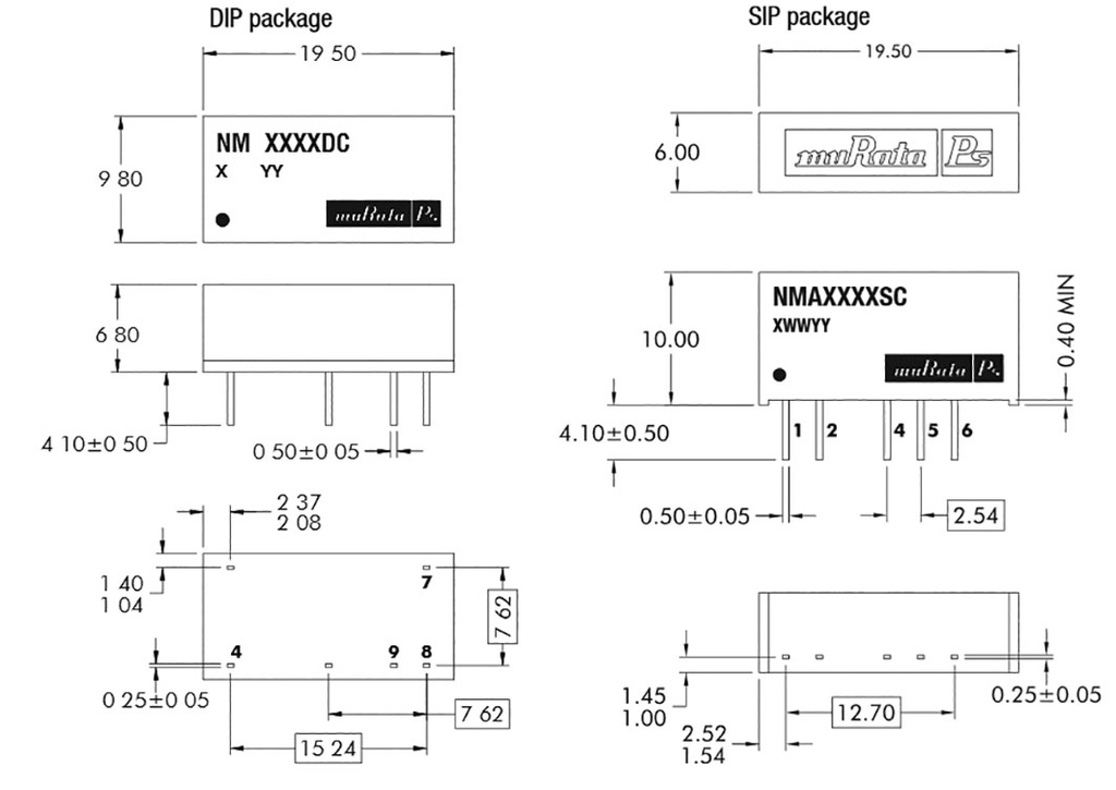 Converter: DC/DC; 1W; Uin: 10.8÷13.2V; Uout: 9VDC; Uout2: -9VDC; SIP