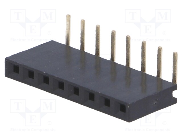 Socket; pin strips; female; PIN: 8; angled 90°; 2.54mm; THT; 1x8