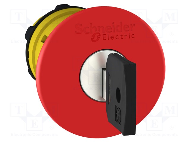 Switch: emergency stop with key; Stabl.pos: 2; 22mm; red; IP66