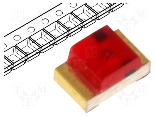 LED; SMD; 0805; red; 5÷12mcd; 2x1.25x1.1mm; 120°; 2÷2.5V; 20mA