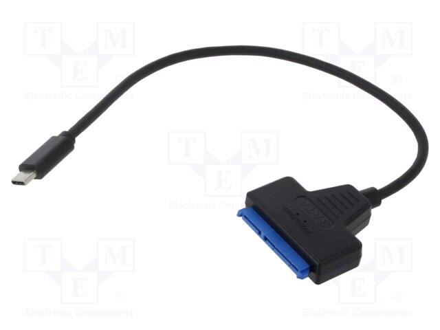 USB to SATA adapter; PnP; SATA plug,USB C plug; 0.25m; 5Gbps