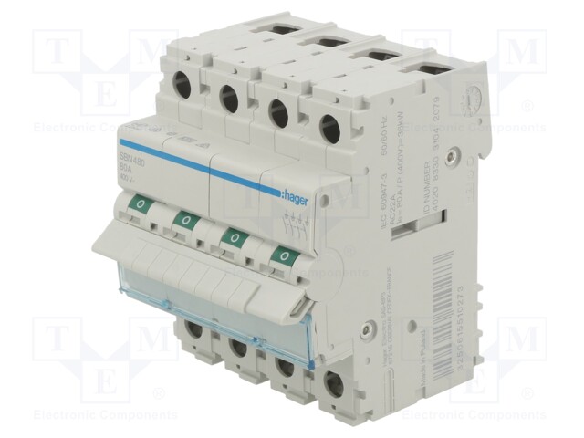 Switch-disconnector; Poles: 4; DIN; 80A; 400VAC; SBN; IP20; 1÷16mm2