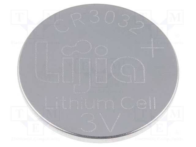Battery: lithium; 3V; CR3032,coin; Ø30x3.2mm; 500mAh