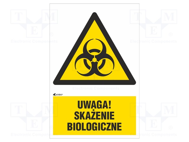 Safety sign; warning; Mat: PVC; W: 200mm; H: 300mm