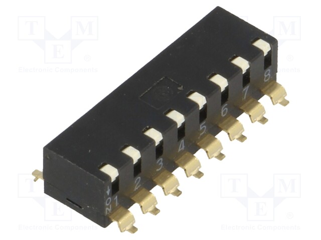 Switch: DIP-SWITCH; Poles number: 8; ON-OFF; 0.025A/24VDC; Pos: 2