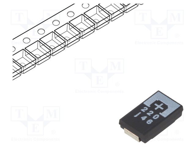 Capacitor: tantalum-polymer; 220uF; 6.3VDC; TPE; SMD; ±20%; 2000h