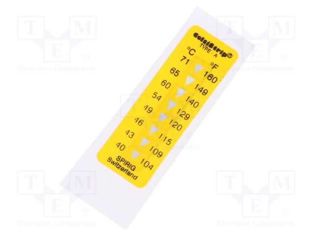 Temperature indicator; CelsiStrip; 40,43,46,49,54,60,66,71°C