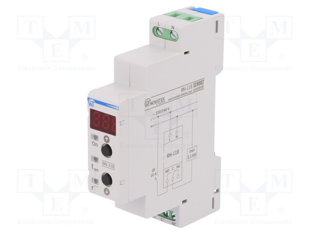 Module: voltage monitoring relay; 230VAC; DIN; SPDT; 5÷900s