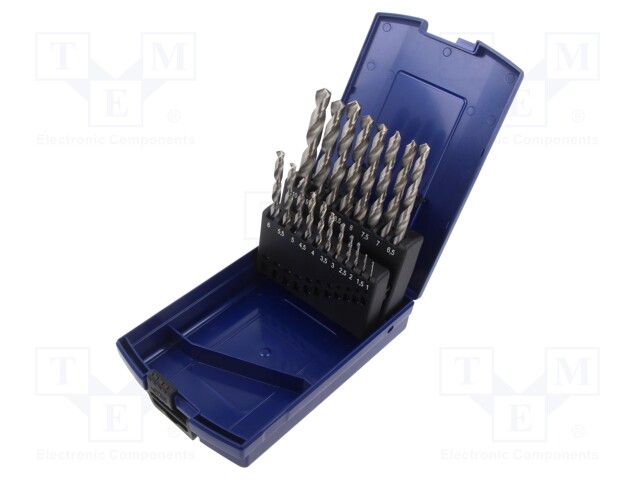 Drill set; for metal; high speed steel stal szybkotnąca HSS