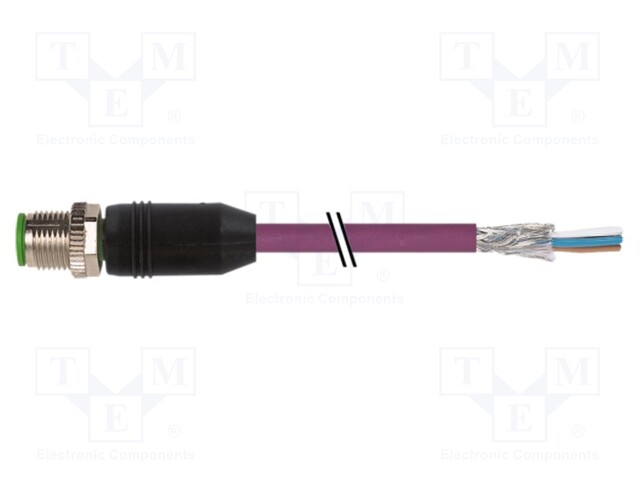 Male; -25÷85°C; IP67; 4A; 3m; Series: 7000; PIN: 5; plug; Thread: M12