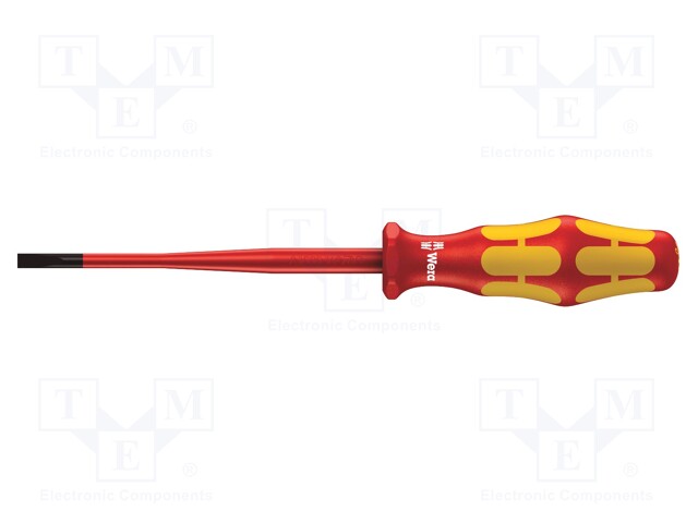 Screwdriver; insulated,slim; slot; 4,0x0,8mm; Blade length: 100mm