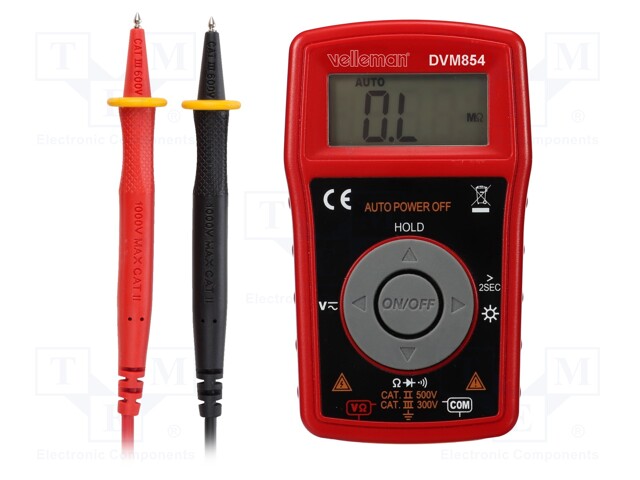 Digital multimeter; LCD 3,5 digit (1999); 40÷500Hz; 125x75x25mm