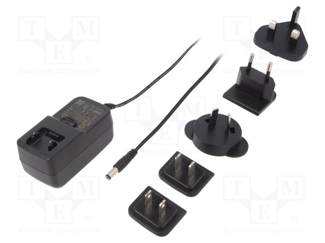 Power supply: switched-mode; voltage source; 12VDC; 2A; 24W; plug