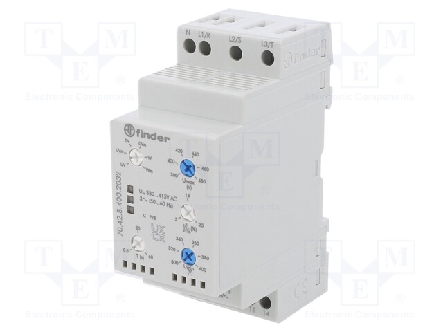 Module: voltage monitoring relay; DIN; DPDT; 250VAC/8A; 0.5÷60s