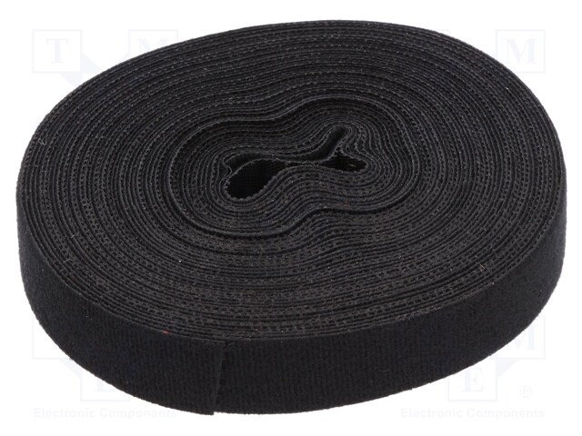 Velcro tie; L: 10m; W: 20mm; black; Package: reel