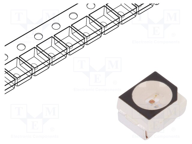 LED; SMD; 3528,PLCC2; yellow; 450÷1120mcd; 3.5x2.8x1.9mm; 120°