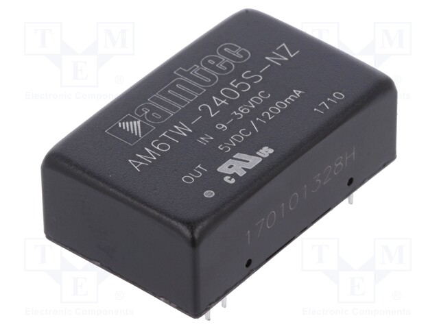 Converter: DC/DC; 6W; Uin: 9÷36V; 5VDC; Iout: 1.2A; DIP24; 14g