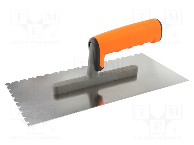 Notch trowel; L: 270mm; W: 130mm; Handle material: 2K,composite