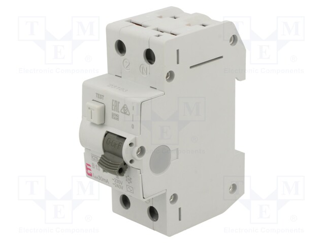 RCBO breaker; Inom: 13A; Ires: 30mA; Poles: 2; 230/400VAC; DIN; IP20