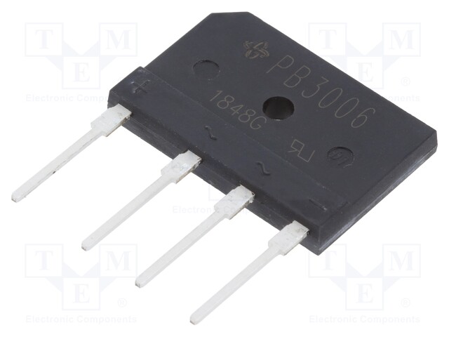 Bridge rectifier: one-phase; Urmax: 600V; Ifsm: 240A; PB; If: 30A