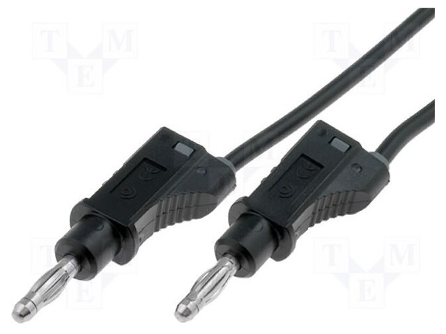 Test lead; 1.5m; black; 20A; 70VDC; Cond.cross sec: 1mm2; 33VAC