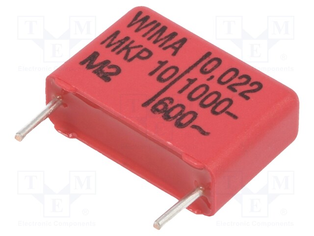 Capacitor: polypropylene; 22nF; 15mm; ±10%; 18x6x12.5mm; -55÷110°C