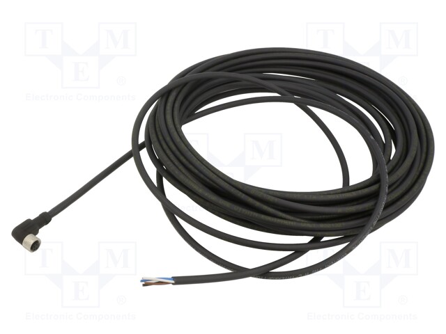 Connection lead; M8; PIN: 4; angled; 10m; plug; 60VAC; 4A; -5÷80°C