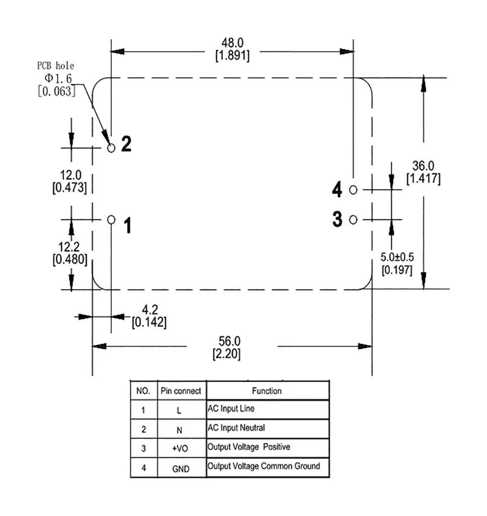 Converter: AC/DC; 10W; 85÷265VAC; Usup: 100÷370VDC; Uout: 7VDC; 72%