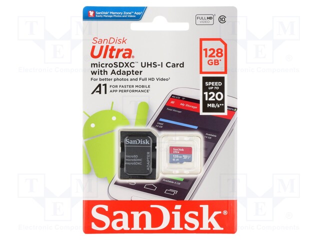 Memory card; Android; SD XC Micro; 128GB; 120MB/s