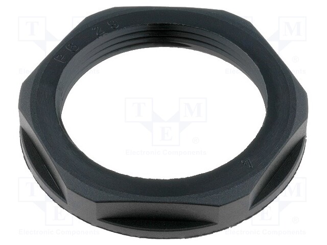 Nut; PG29; polyamide; UL94V-2; 46mm; black; -20÷100°C; Thread: PG