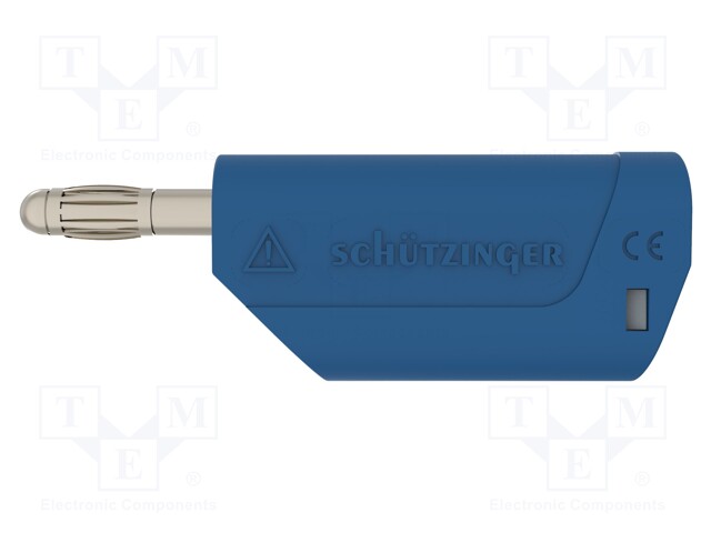 Plug; 4mm banana; 32A; 30VAC; 60VDC; blue; Max.wire diam: 4mm