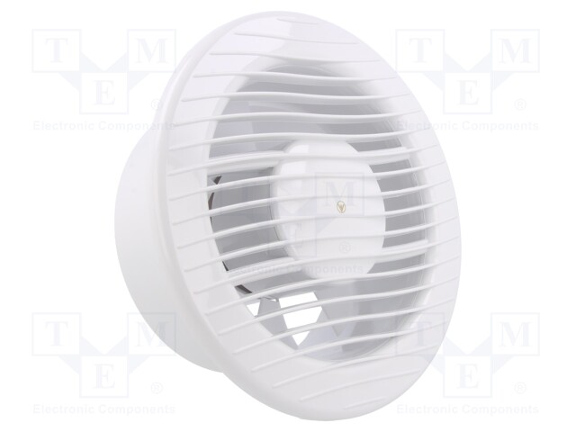 Fan: AC; axial; 230VAC; Ø148mm; 280m3/h; 47dBA; ball bearing; IPX4