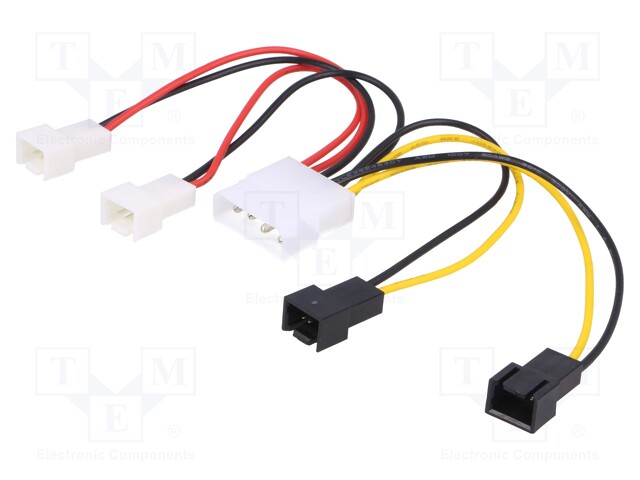 Cable: mains; 12V 3pin male x2,5V 3pin male x2,Molex male