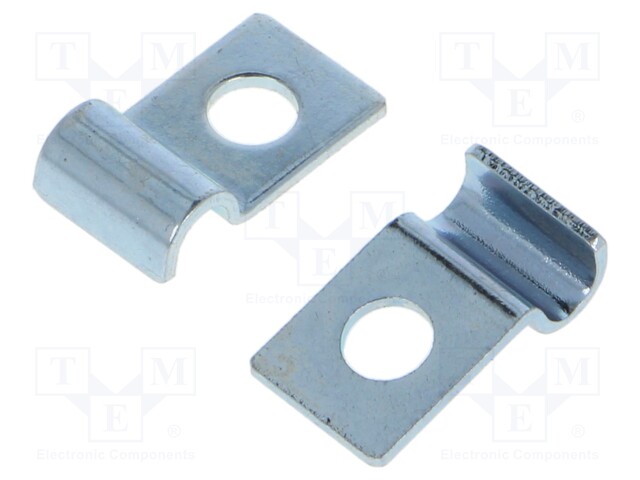 Screw mounted clamp; 4mm; zinc plated steel; Cable P-clips