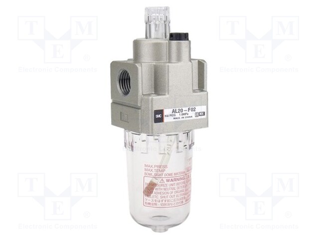 Lubricator; G 3/4"; inside; 7100l/min; bowl mat: polycarbonate