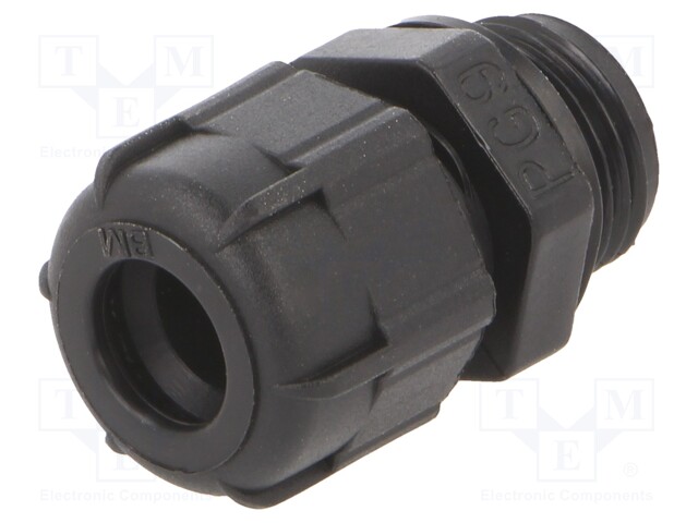 Cable gland; PG9; IP68; Mat: polyamide; black