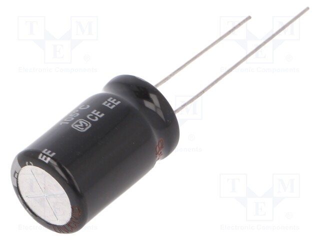 Electrolytic Capacitor, 10 µF, 450 V, EE Series, ± 20%, Radial Leaded, 10000 hours @ 105°C