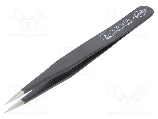 Tweezers; non-magnetic; Blade tip shape: rounded; ESD