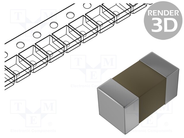 SMD Multilayer Ceramic Capacitor, 10000 pF, 6.3 V, 01005 [0402 Metric], ± 5%, X5R, GRM Series