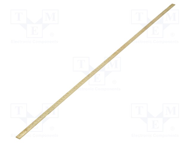 Earthing strip; copper; W: 15mm; L: 1000mm; for enclosures; D: 3mm