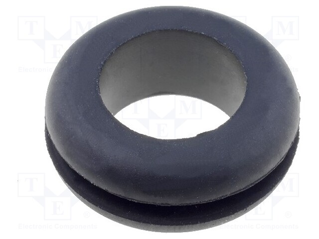 Grommet; Ømount.hole: 13.5mm; Øhole: 10mm; rubber; black