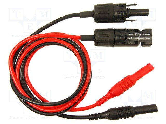 Test lead; Inom: 20A; Len: 1m; banana plug 4mm,MC4 connector