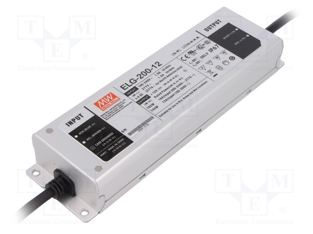 Power supply: switched-mode; LED; 192W; 12VDC; 16A; 100÷305VAC