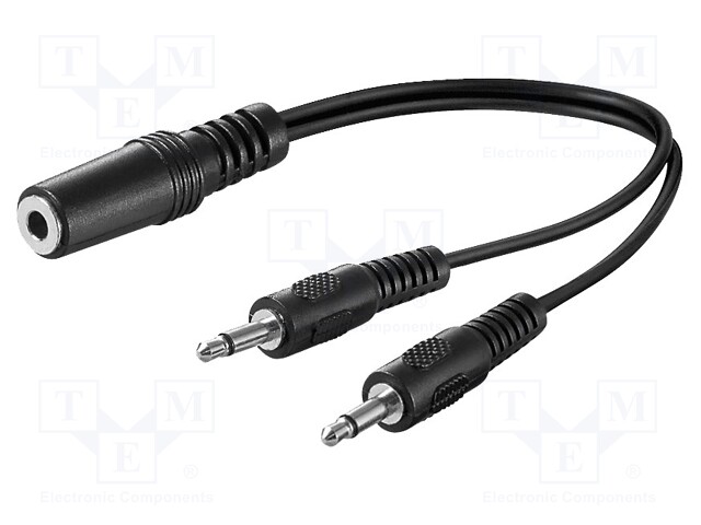 Cable; Jack 3.5mm 3pin socket,Jack 3.5mm 2pin plug x2; 0.2m