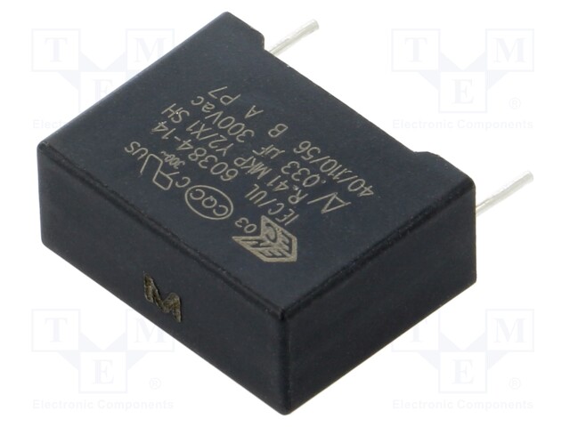 Capacitor: polypropylene; 33nF; 18x7.5x13.5mm; THT; ±20%; 15mm