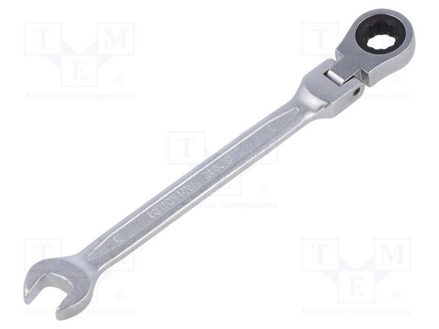 Wrench; combination spanner,with ratchet,with joint; 9mm