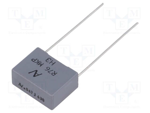 Capacitor: polypropylene; 47nF; 15mm; ±5%; 18x7.5x13.5mm; 2.5kV/μs