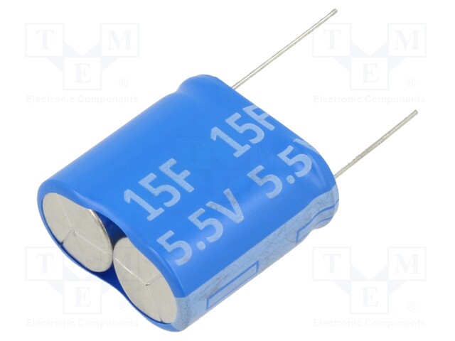 Supercapacitor; THT; 15F; 5.5VDC; 32x32x16mm