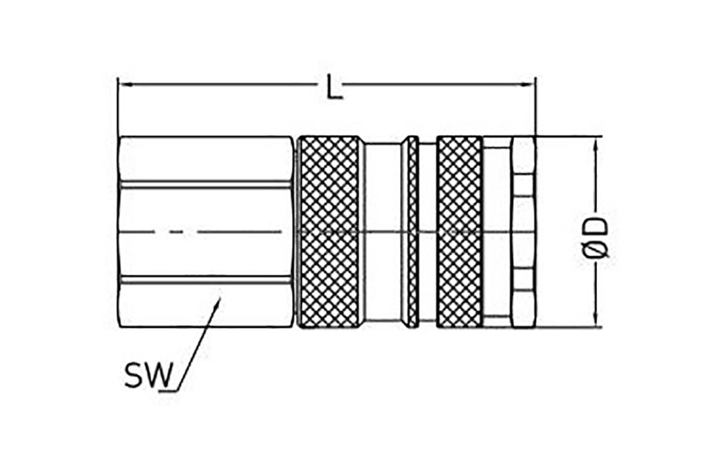 Quick connection coupling; straight; 35bar; Seal: NBR; D: 27mm