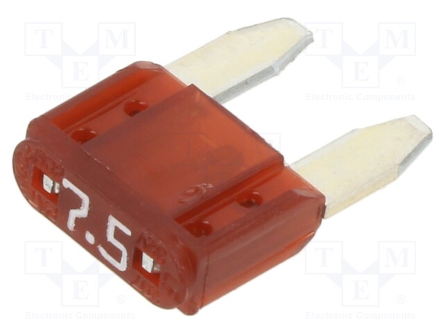 Fuse: fuse; 7.5A; 32VDC; push-in; automotive; 19mm; silver alloy
